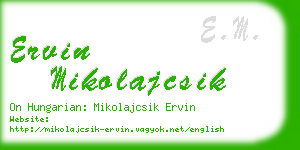 ervin mikolajcsik business card